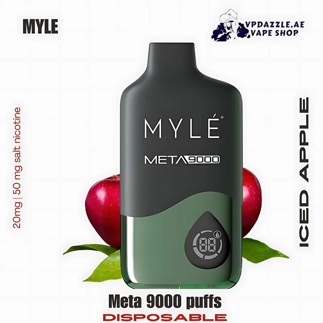 Myle Meta 9000 Puffs Disposable Vape Iced apple in UAE
