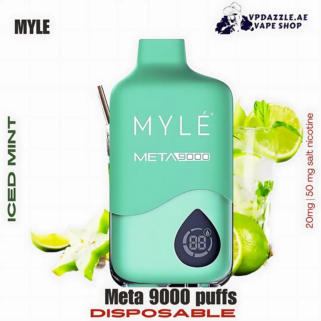 Myle Meta 9000 Puffs Disposable Vape iced mint in UAE