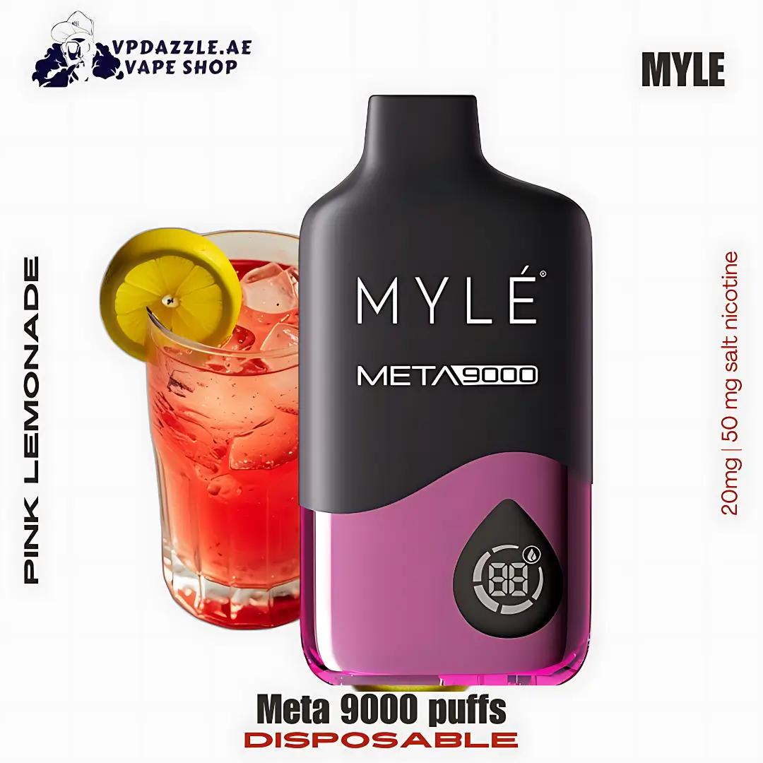 Myle Meta 9000 Puffs Disposable Vape pink lemonade in UAE