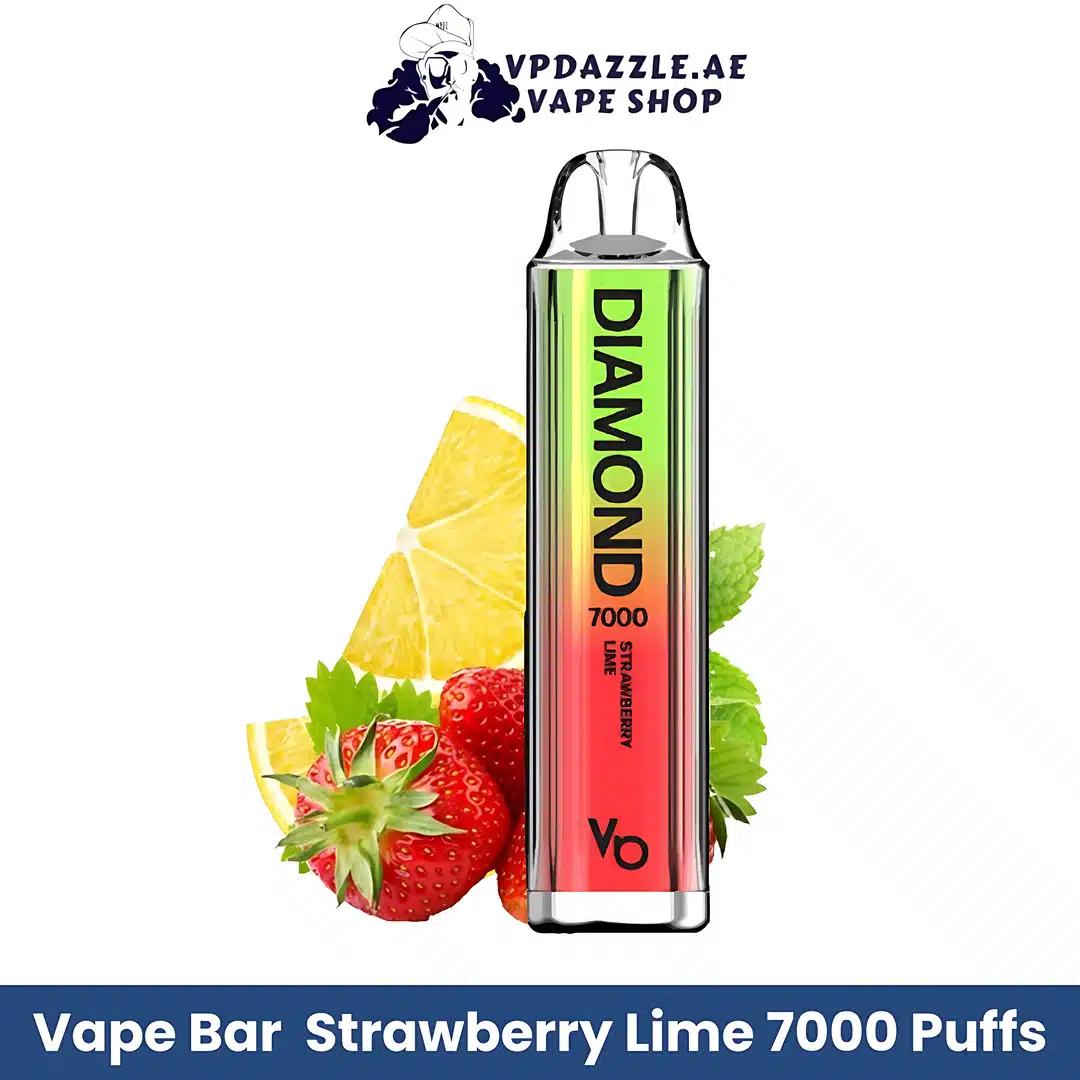 Vapes Bars Diamond 7000 Puffs Strawberry Lime Flavor