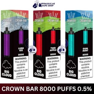 Al Fakher Crown Bar 8000 Puffs 5mg DTL (BIG CLOUD)