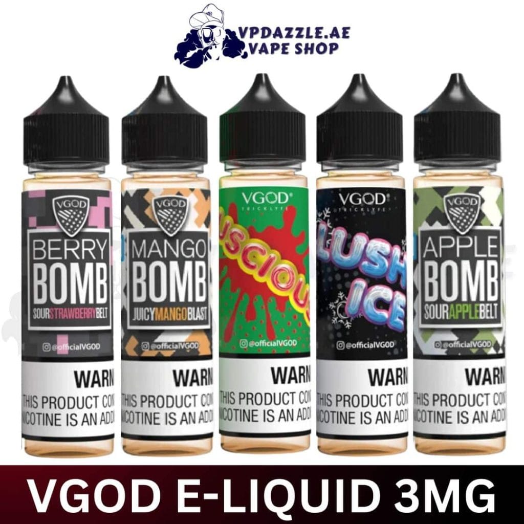Vgod E Liquid 60ml 3mg Nicotine All Flavors Buy in UAE