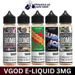 Vgod E Liquid 60ml 3mg Nicotine All Flavors Buy in UAE Dubai Shop