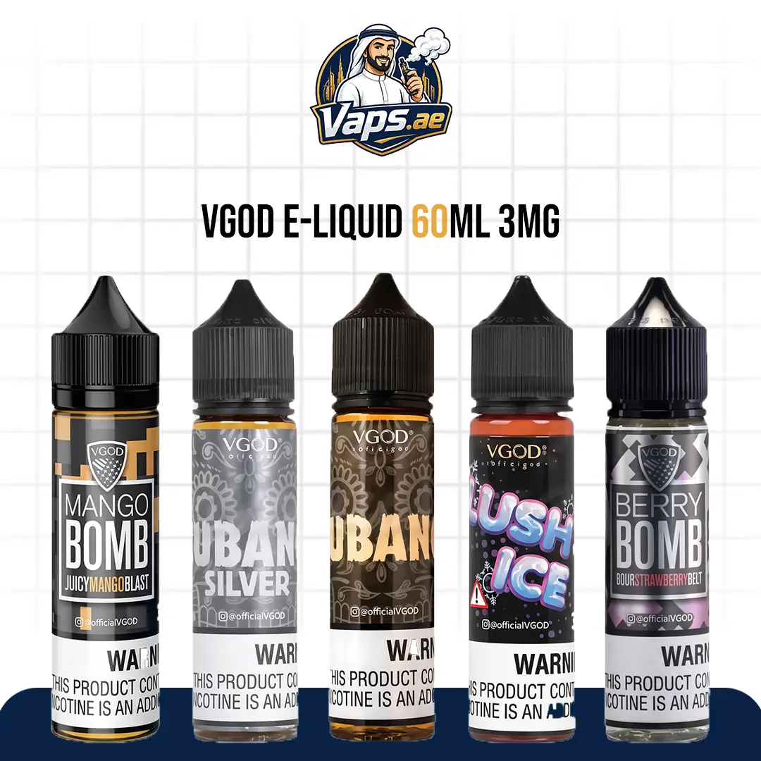 Vgod E Liquid 60ml 3mg Nicotine All Flavors Buy in UAE