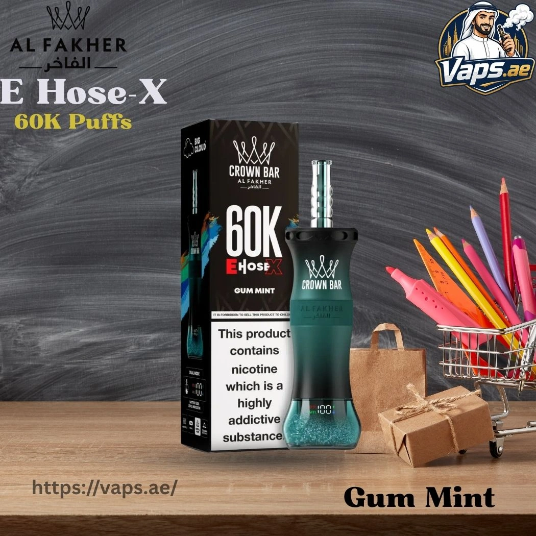 Al Fakher Crown Bar E Hose X 60000 Puffs Gum Mint