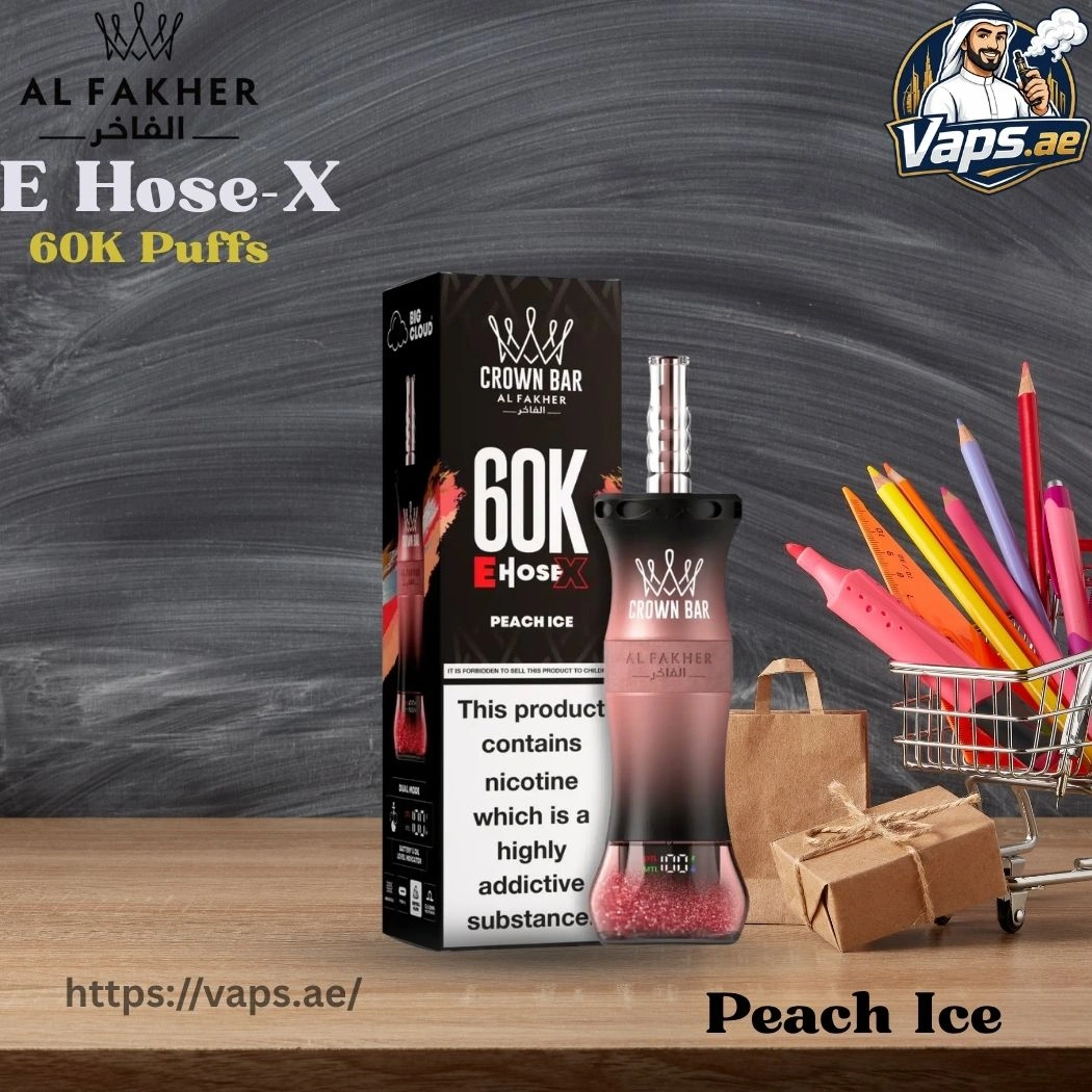 Al Fakher Crown Bar E Hose X 60000 Puffs Peach Ice