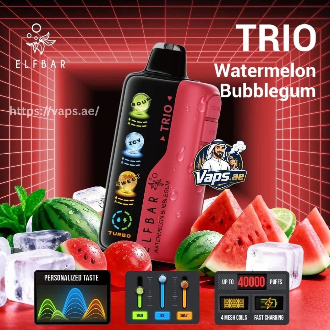Elf Bar Trio 40000 Puffs Watermelon Bubble Gum