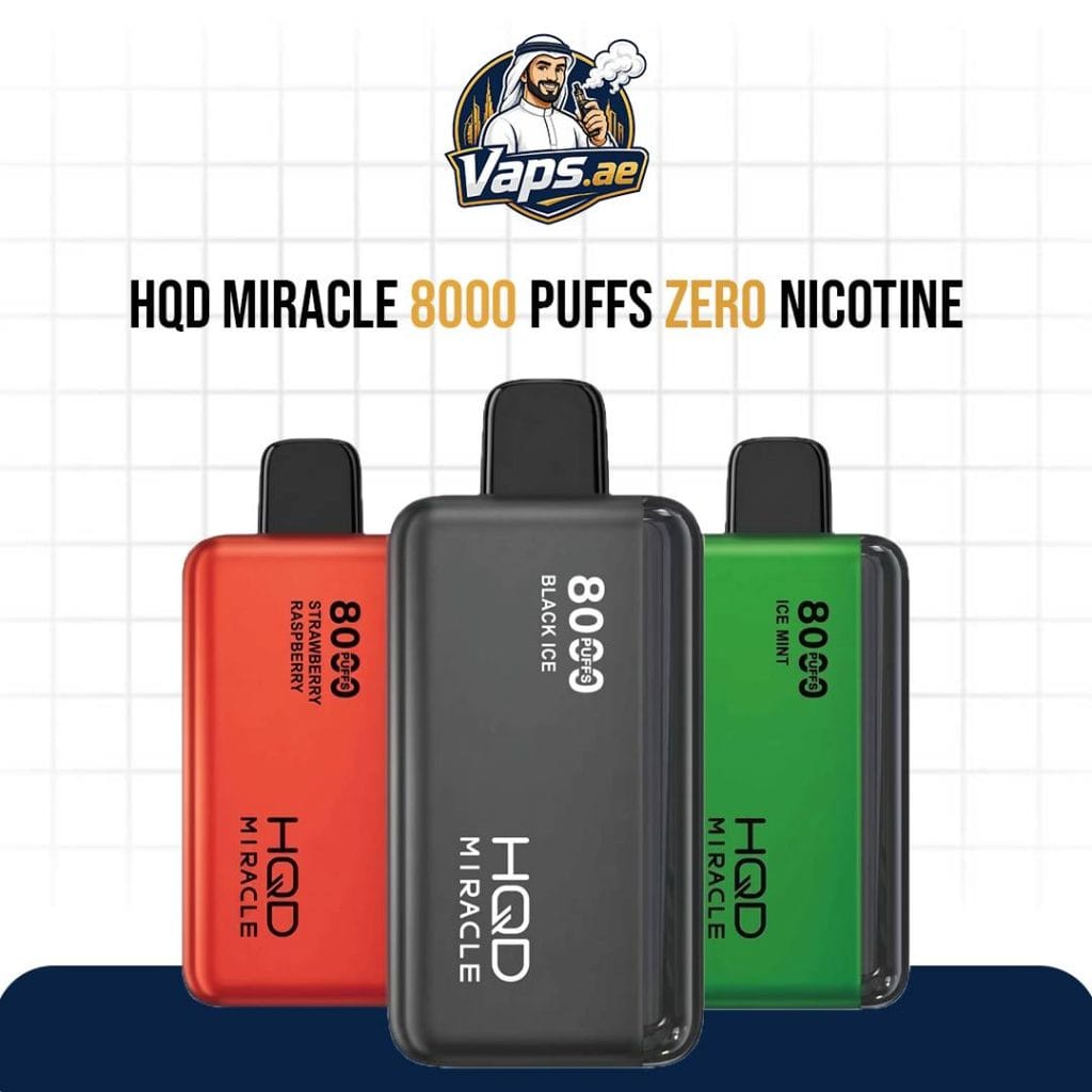 HQD Miracle 8000 Puffs Zero Nicotine 0mg Disposable Vape in UAE