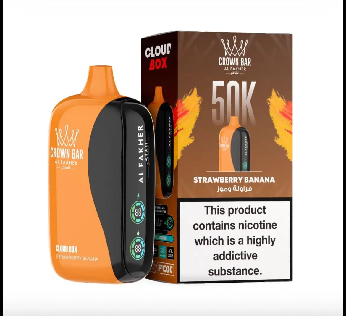 Crown Bar Al Fakher 50000 Puffs Cloud Box Disposable Vape 20mg - Image 25