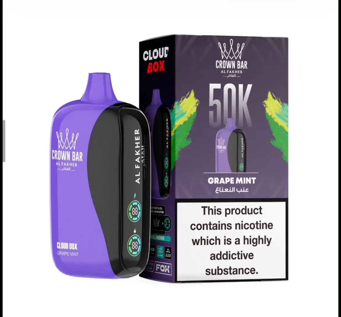 Crown Bar Al Fakher 50000 Puffs Cloud Box Disposable Vape | 6mg