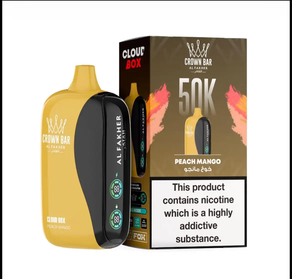 Crown Bar Al Fakher 50000 Puffs Cloud Box Disposable Vape | 6mg