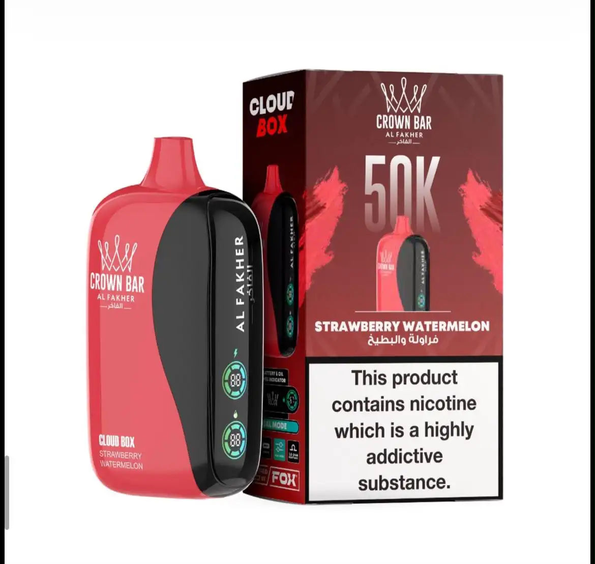 Crown Bar Al Fakher 50000 Puffs Cloud Box Disposable Vape | 6mg