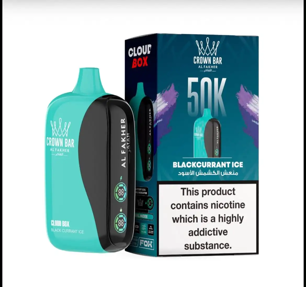 Crown Bar Al Fakher 50000 Puffs Cloud Box Disposable Vape | 6mg